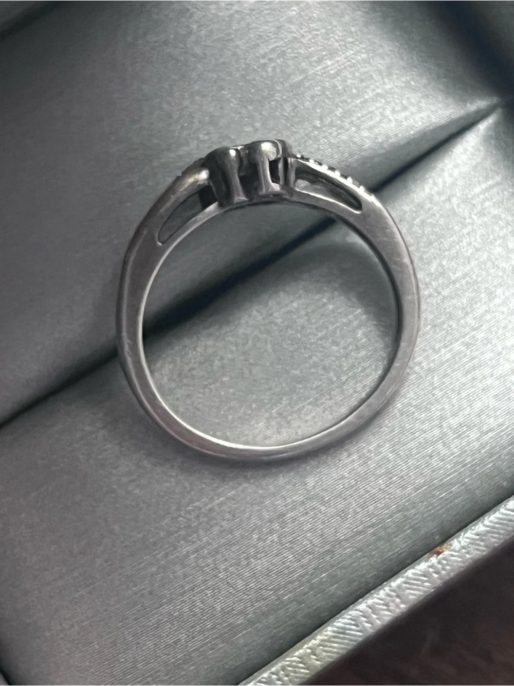 Mother Child Ring 1/20 ct tw Diamond Sterling Silver 10K Gold sz 6.5 2.5g tw